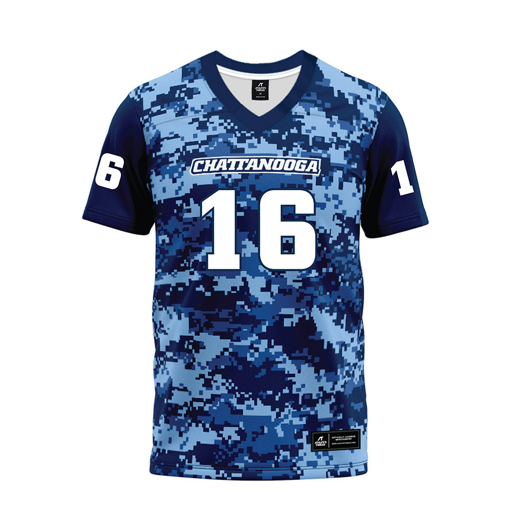 UTC - NCAA Football : Heath Jehu - Navy Premium Football Jersey-0