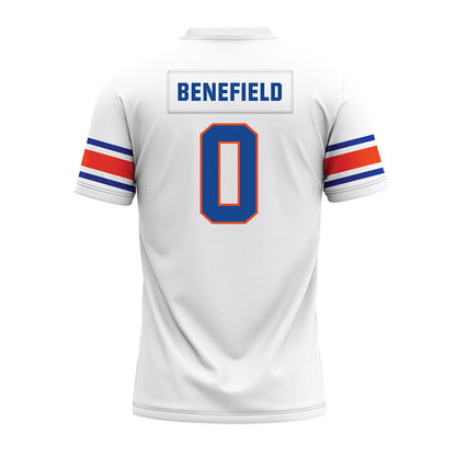 Boise State - NCAA Football : Ty Benefield - White Premium Football Jersey