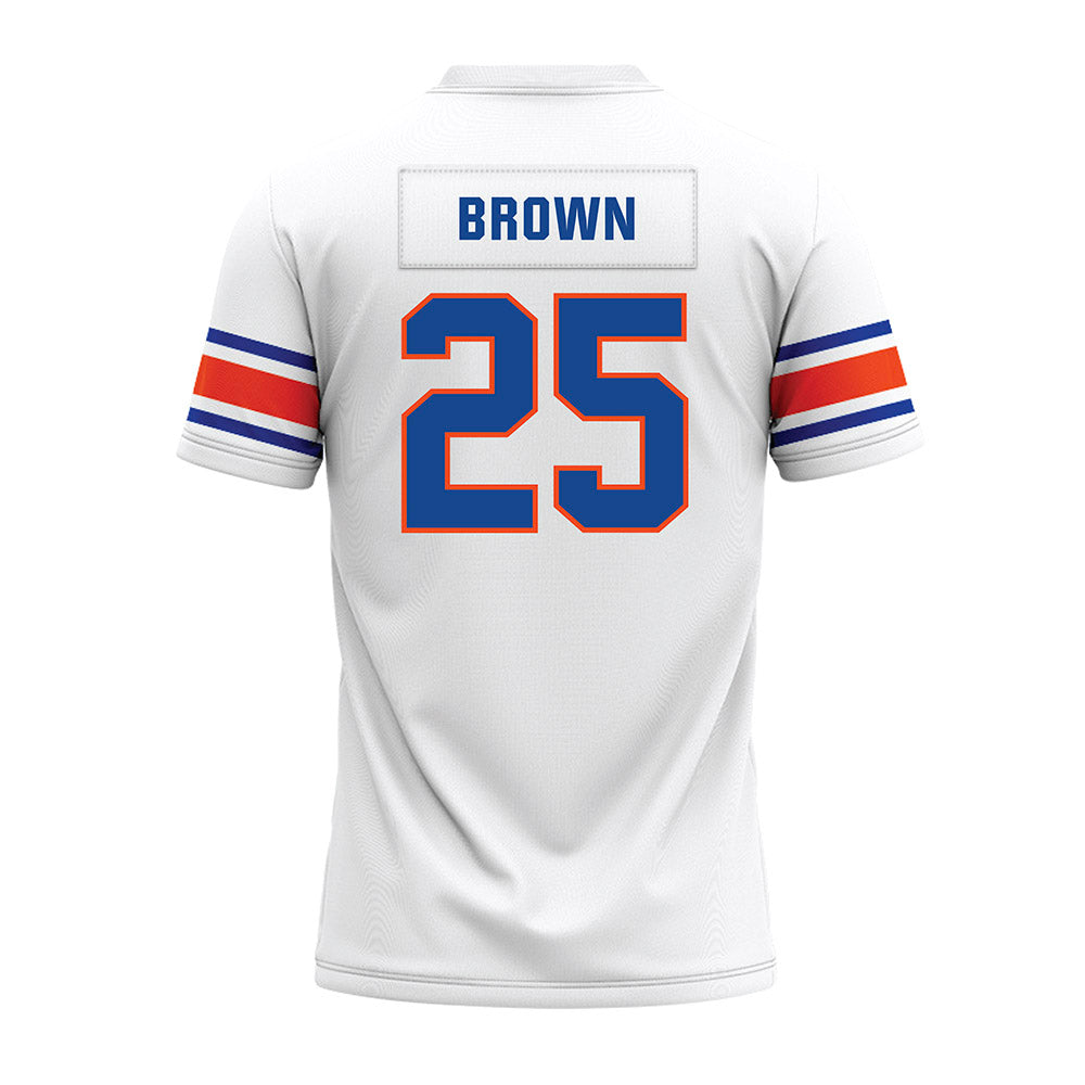 Boise State - NCAA Football : Quinton Brown - White Premium Football Jersey-1