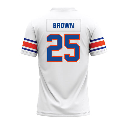 Boise State - NCAA Football : Quinton Brown - White Premium Football Jersey-1