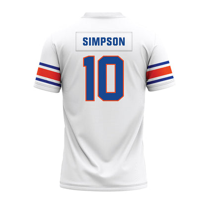 Boise State - NCAA Football : Andrew Simpson - White Premium Football Jersey