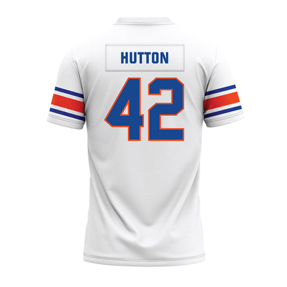 Boise State - NCAA Football : Mason Hutton - White Premium Football Jersey