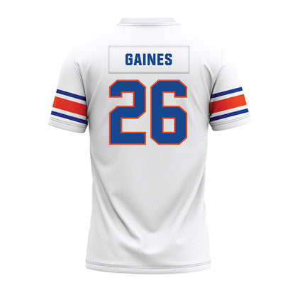 Boise State - NCAA Football : Sire Gaines - White Premium Football Jersey