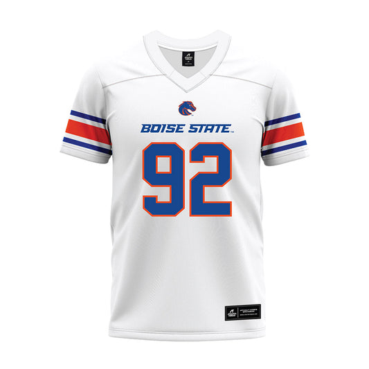 Boise State - NCAA Football : David Latu - White Premium Football Jersey-0