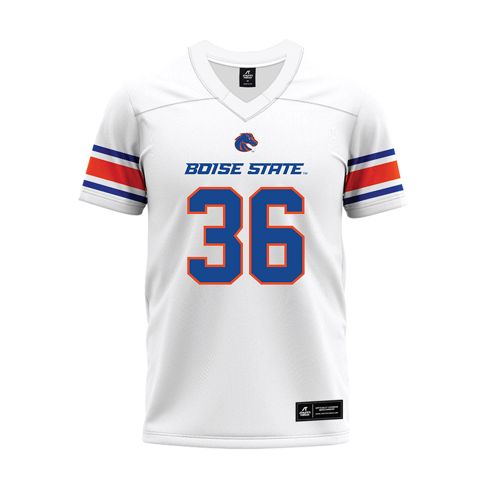 Boise State - NCAA Football : Tahj Crutchfield - White Premium Football Jersey-0