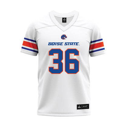 Boise State - NCAA Football : Tahj Crutchfield - White Premium Football Jersey-0