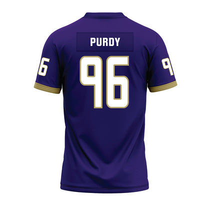 JMU - NCAA Football : Cole Purdy - Purple Premium Football Jersey-1