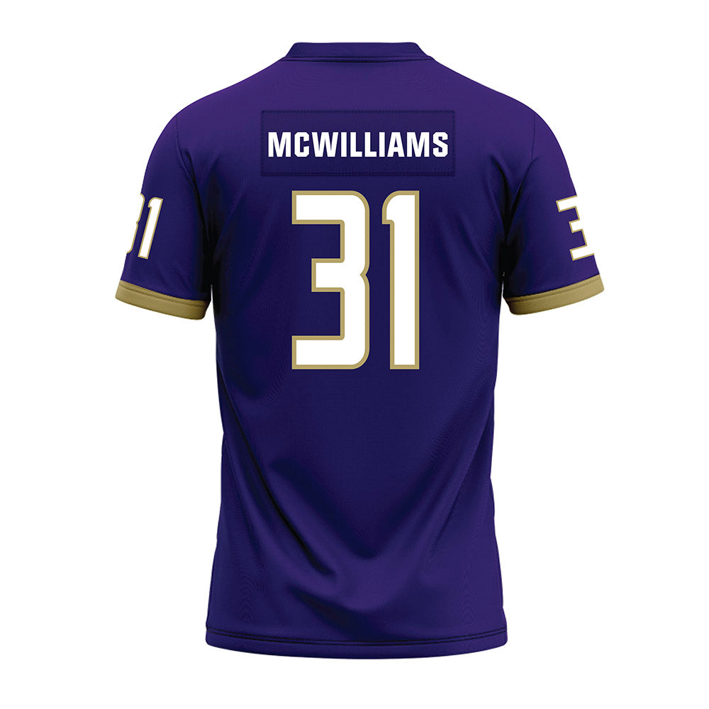 JMU - NCAA Football : Roddrey McWilliams - Purple Premium Football Jersey-1