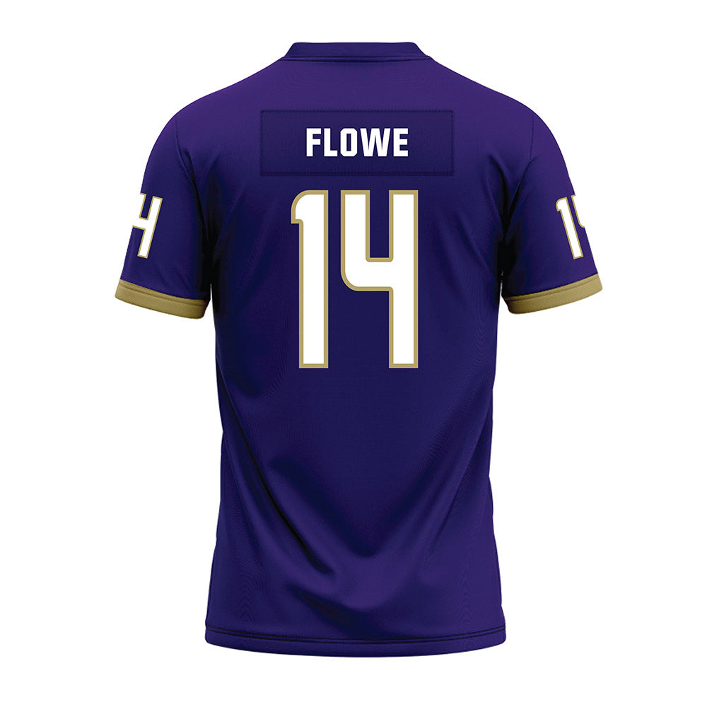 JMU - NCAA Football : KJ Flowe - Purple Premium Football Jersey-1