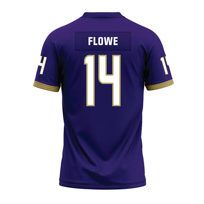 JMU - NCAA Football : KJ Flowe - Purple Premium Football Jersey-1