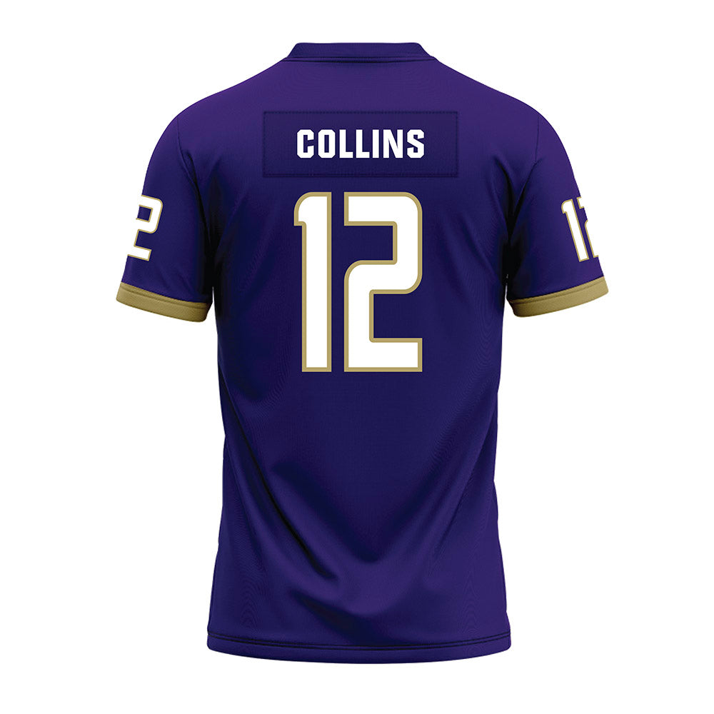 JMU - NCAA Football : Zaron Collins - Purple Premium Football Jersey-1