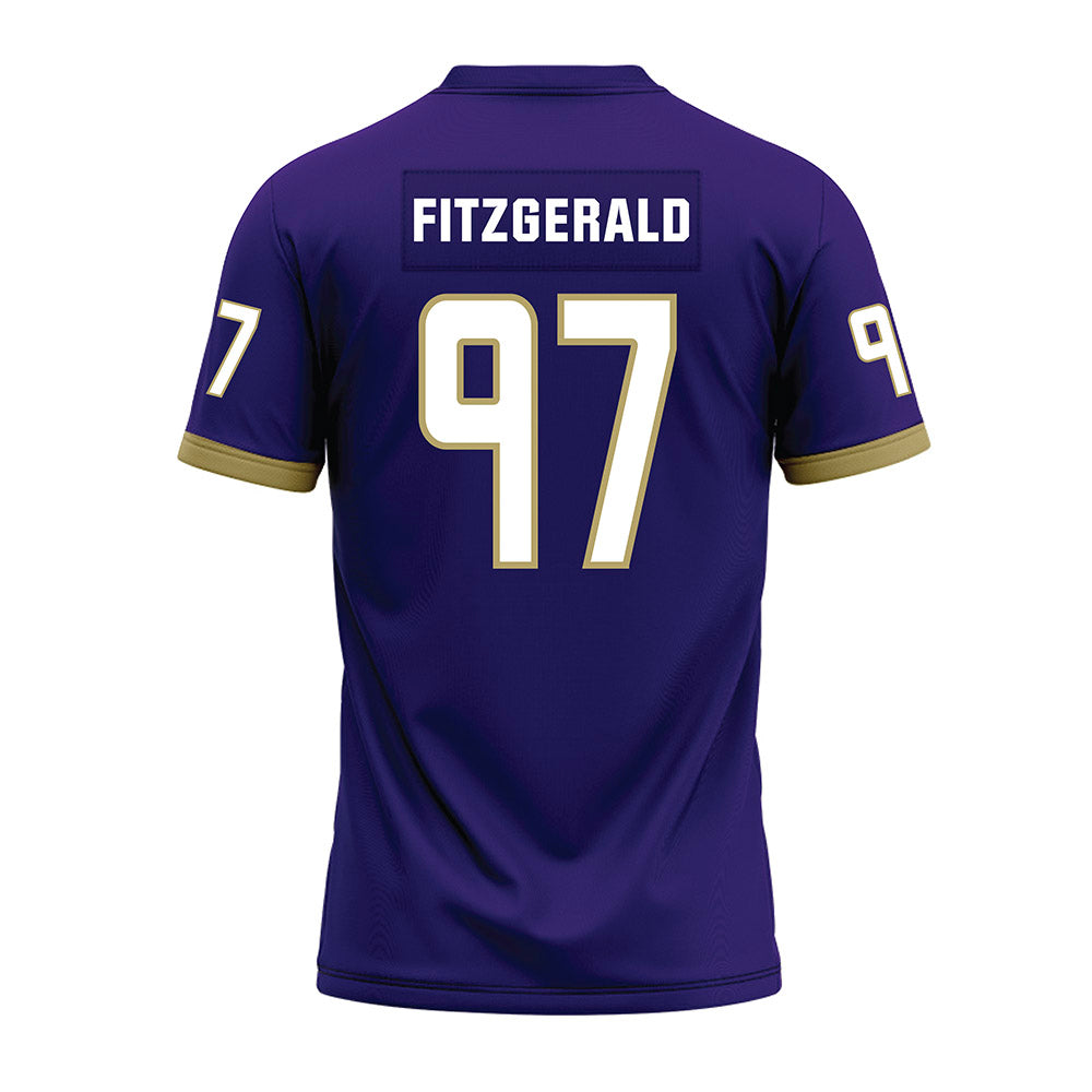 JMU - NCAA Football : Christopher Fitzgerald - Purple Premium Football Jersey