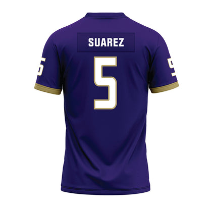 JMU - NCAA Football : Morgan Suarez - Purple Premium Football Jersey-1
