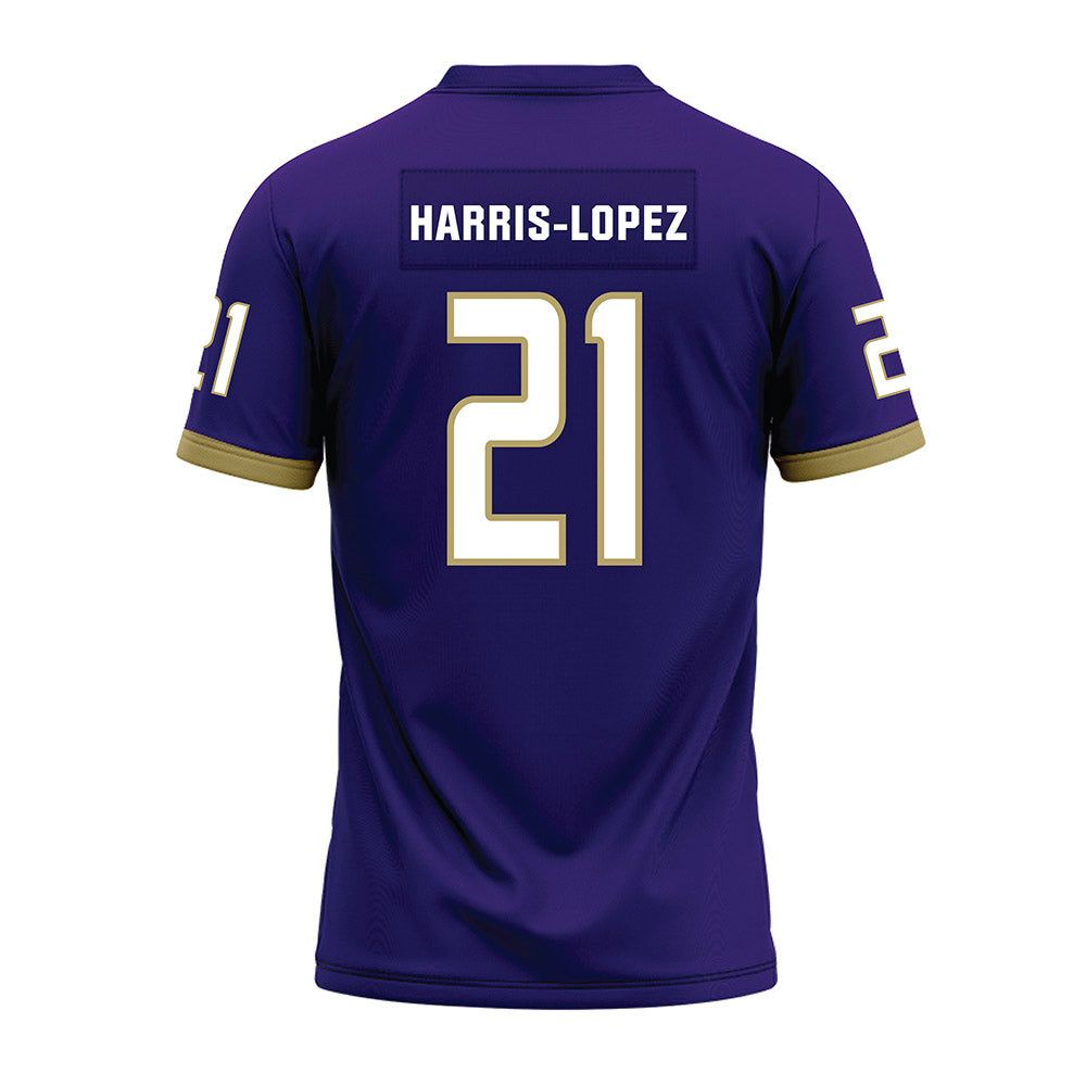 JMU - NCAA Football : Curtis Harris-Lopez - Purple Premium Football Jersey-1