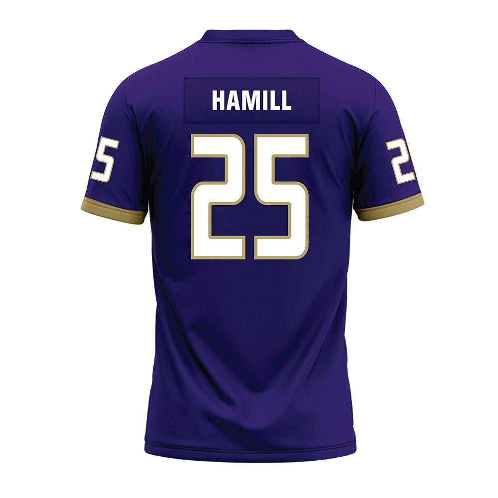JMU - NCAA Football : Jackson Hamill - Purple Premium Football Jersey-1