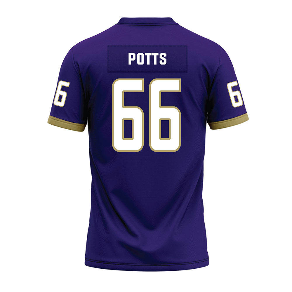 JMU - NCAA Football : Cole Potts - Purple Premium Football Jersey