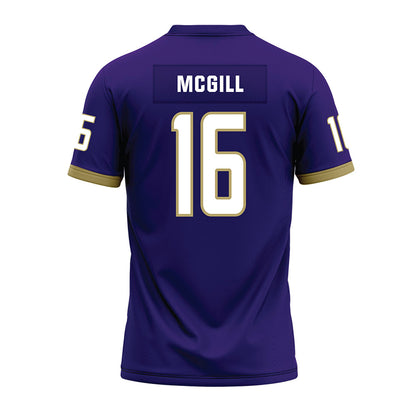 JMU - NCAA Football : TJ McGill - Purple Premium Football Jersey-1