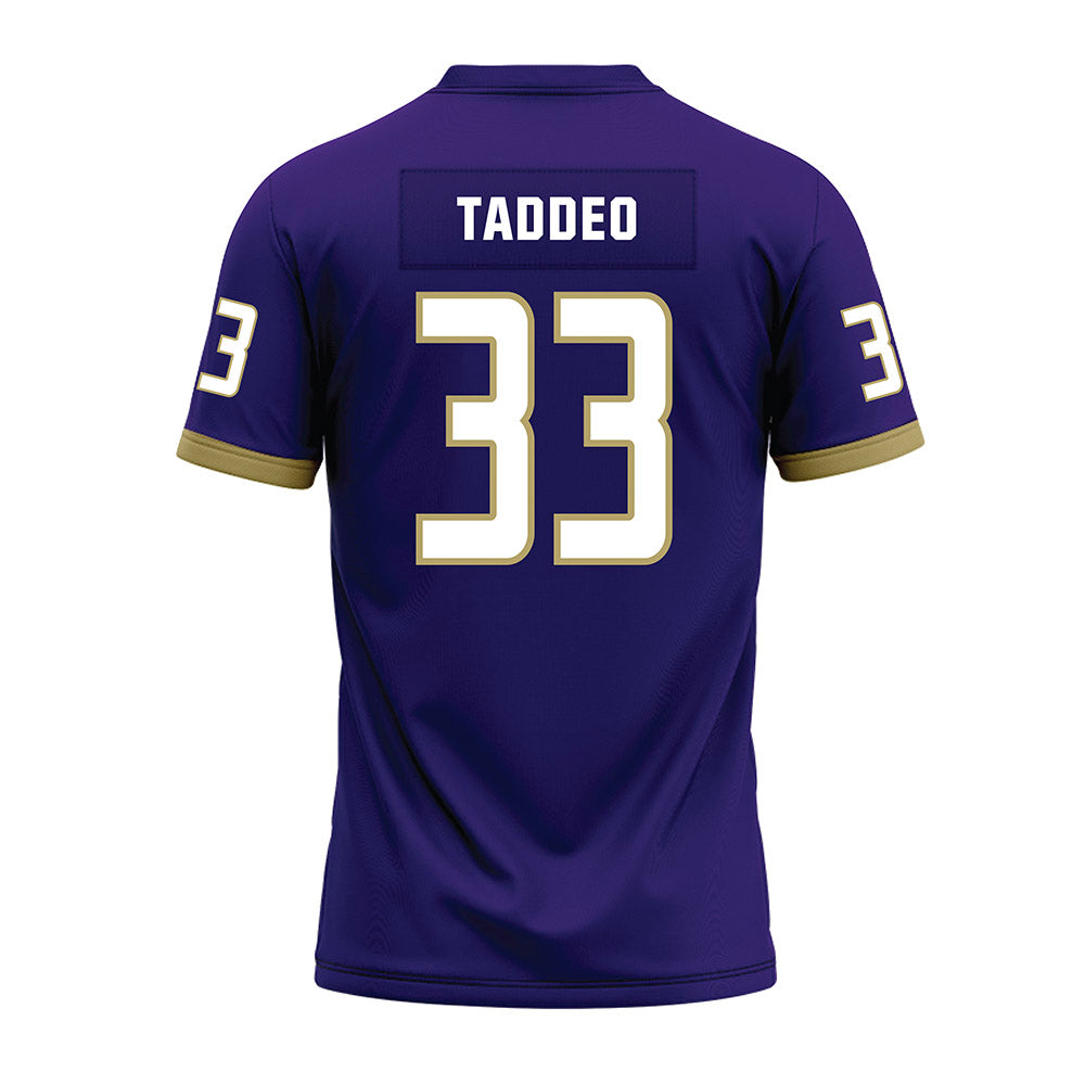 JMU - NCAA Football : Andrew Taddeo - Purple Premium Football Jersey-1