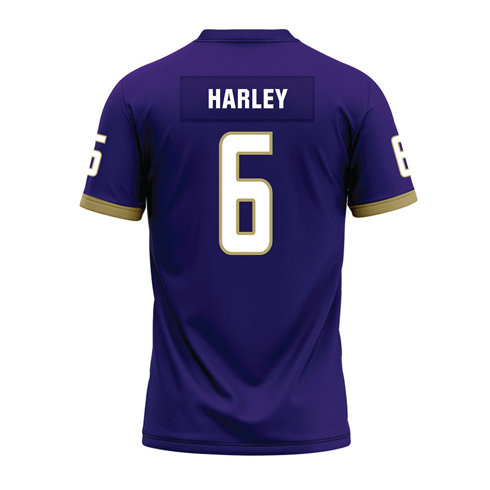 JMU - NCAA Football : Chantz Harley - Purple Premium Football Jersey-1