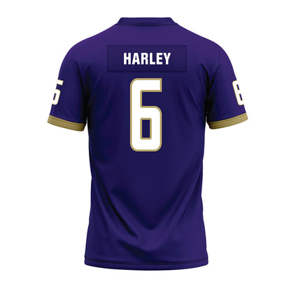 JMU - NCAA Football : Chantz Harley - Purple Premium Football Jersey-1