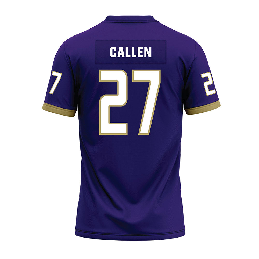 JMU - NCAA Football : Kai Callen - Purple Premium Football Jersey-1