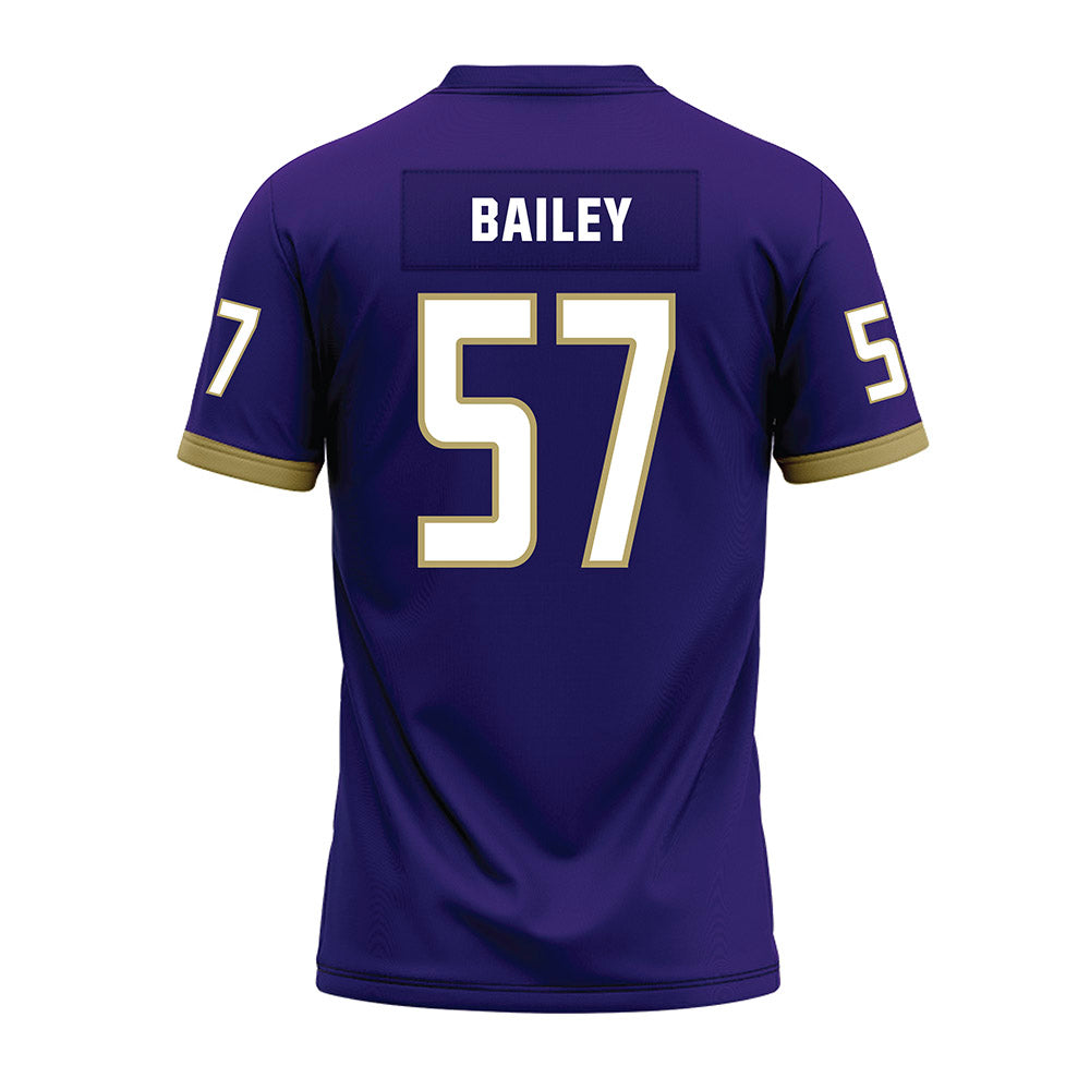 JMU - NCAA Football : Jacob Bailey - Purple Premium Football Jersey-1