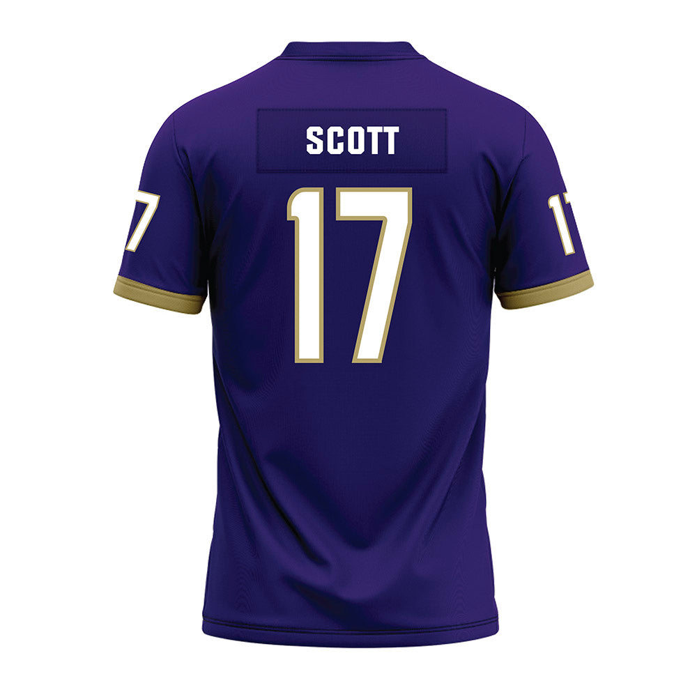 JMU - NCAA Football : Michael Scott - Purple Premium Football Jersey-1