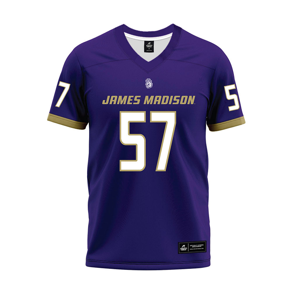 JMU - NCAA Football : Jacob Bailey - Purple Premium Football Jersey-0