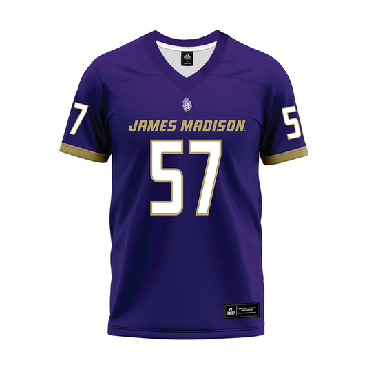 JMU - NCAA Football : Jacob Bailey - Purple Premium Football Jersey-0
