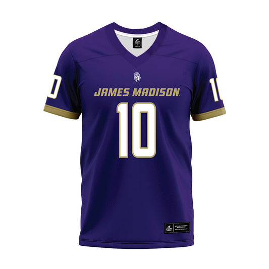 JMU - NCAA Football : Braeden Wisloski - Purple Premium Football Jersey-0