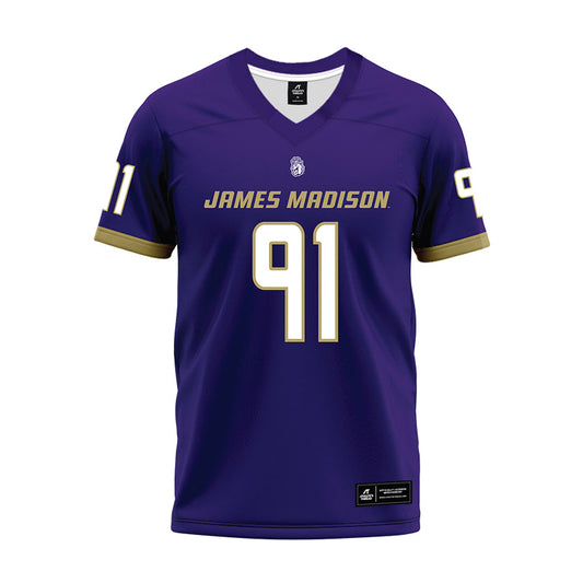 JMU - NCAA Football : Marcellus Nash - Purple Premium Football Jersey-0