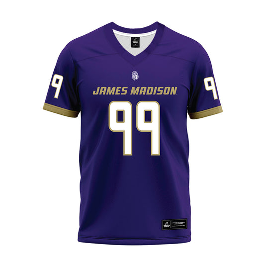 JMU - NCAA Football : Cole Webster - Purple Premium Football Jersey-0