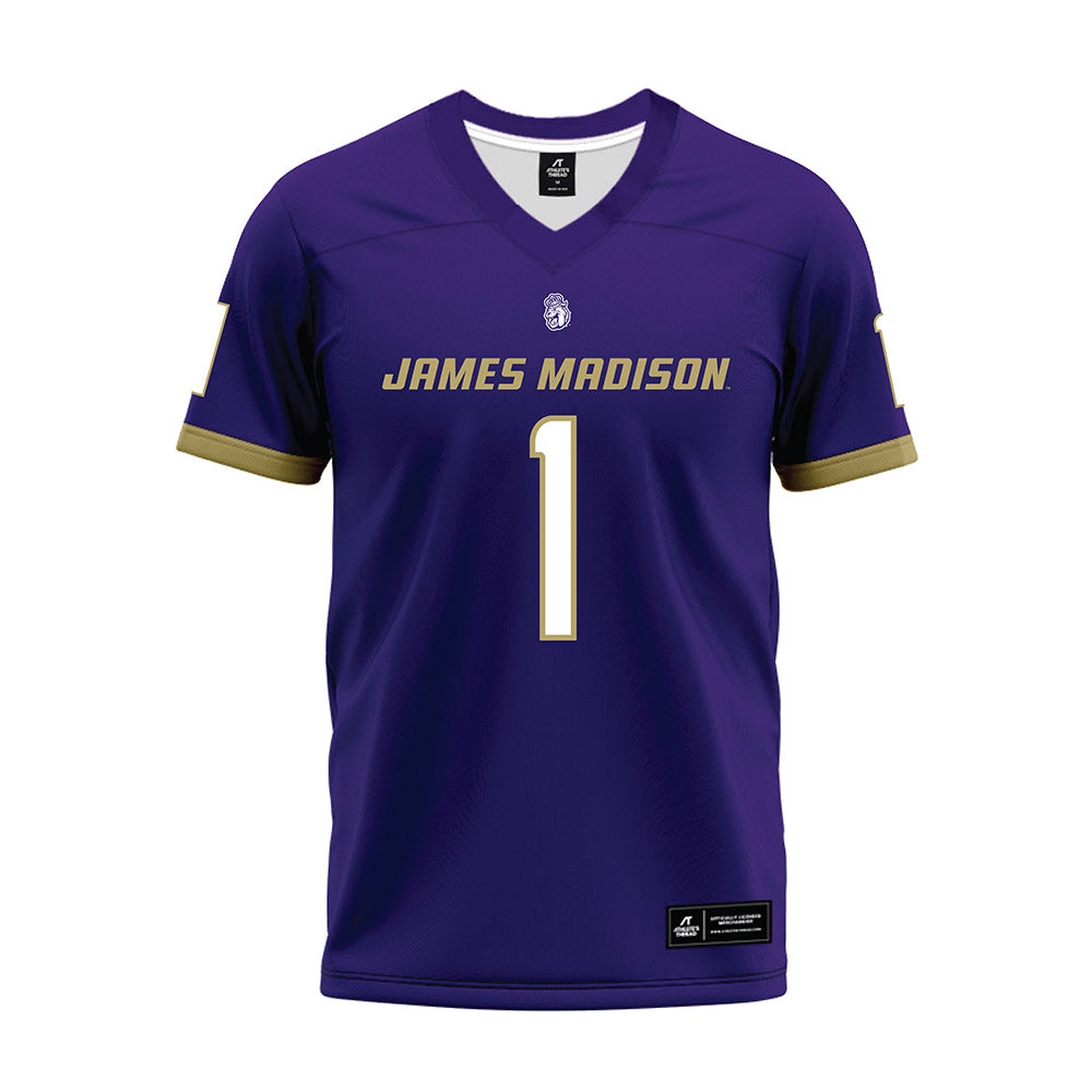 JMU - NCAA Football : Mekhi Rodgers - Purple Premium Football Jersey-0