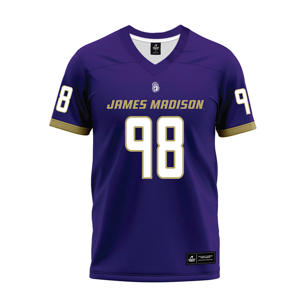 JMU - NCAA Football : Turner Schmidt - Purple Premium Football Jersey-0