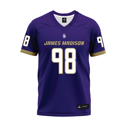 JMU - NCAA Football : Turner Schmidt - Purple Premium Football Jersey-0