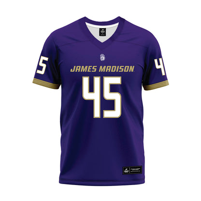 JMU - NCAA Football : Trashon Dye - Purple Premium Football Jersey-0