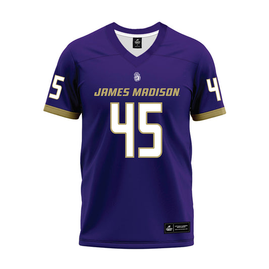 JMU - NCAA Football : Trashon Dye - Purple Premium Football Jersey-0