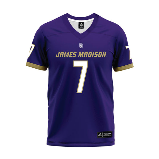 JMU - NCAA Football : Jacob Thomas - Purple Premium Football Jersey-0