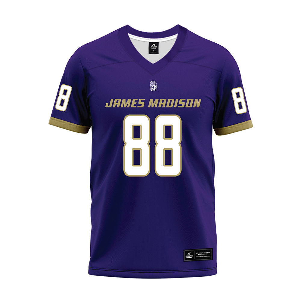 JMU - NCAA Football : Kells Bush - Purple Premium Football Jersey-0
