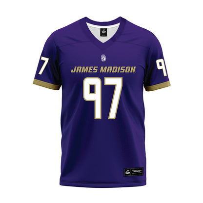 JMU - NCAA Football : Christopher Fitzgerald - Purple Premium Football Jersey