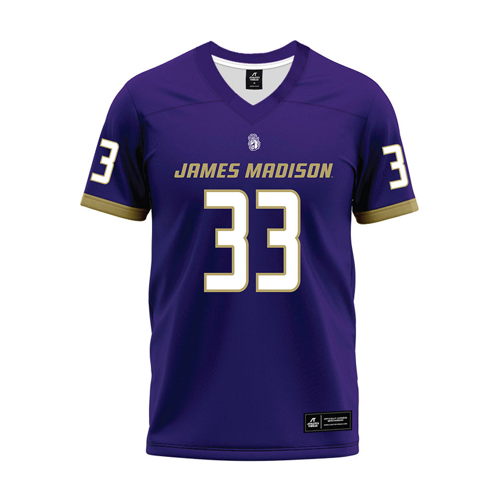 JMU - NCAA Football : Andrew Taddeo - Purple Premium Football Jersey-0