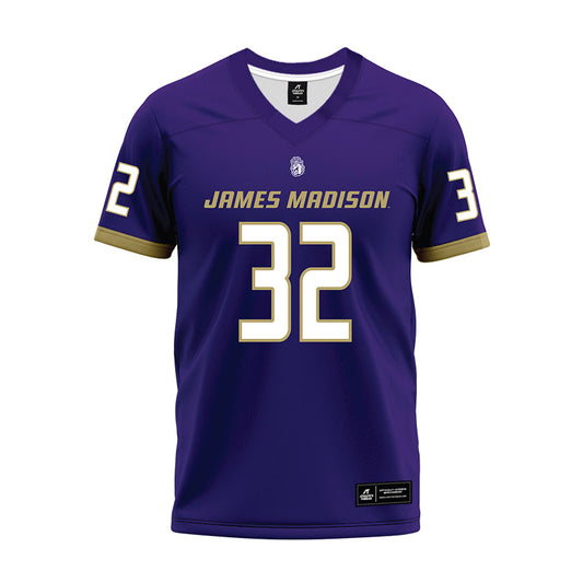 JMU - NCAA Football : DJ Barksdale - Purple Premium Football Jersey