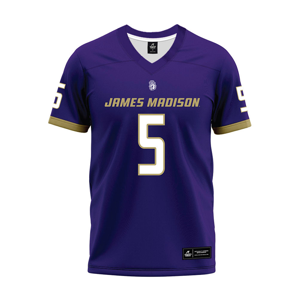 JMU - NCAA Football : Ayo Adeyi - Purple Premium Football Jersey-0