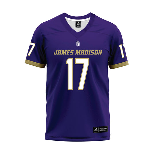 JMU - NCAA Football : Michael Scott - Purple Premium Football Jersey-0