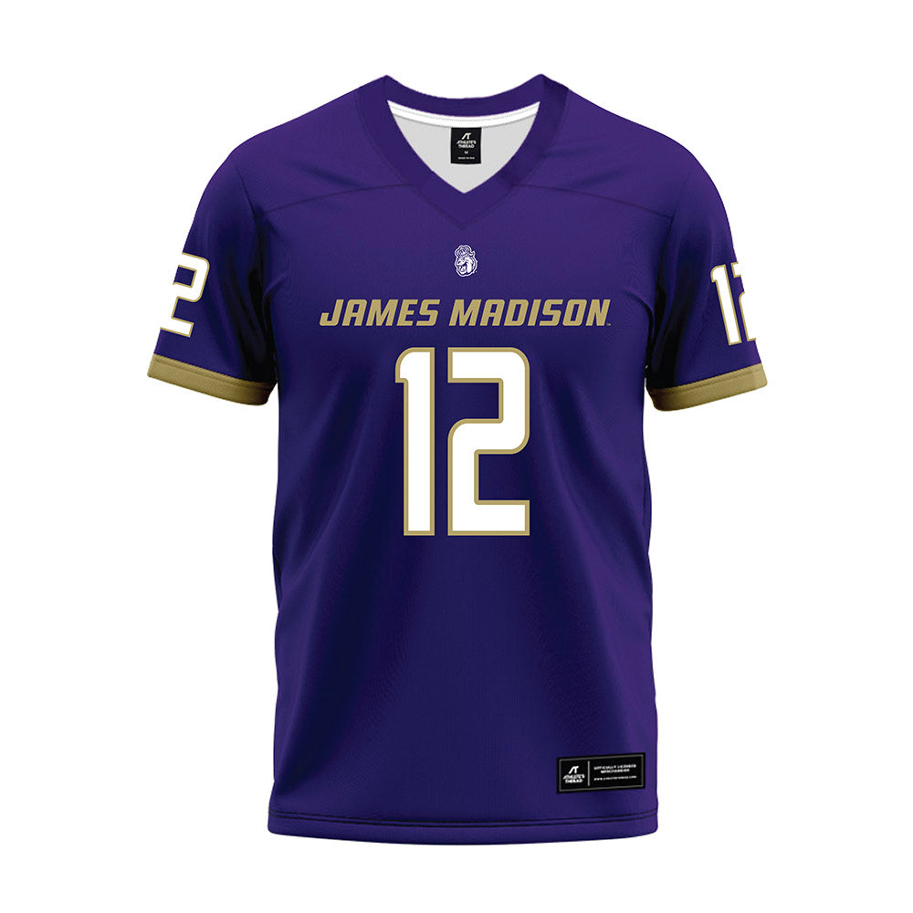 JMU - NCAA Football : Kye Holmes - Purple Premium Football Jersey