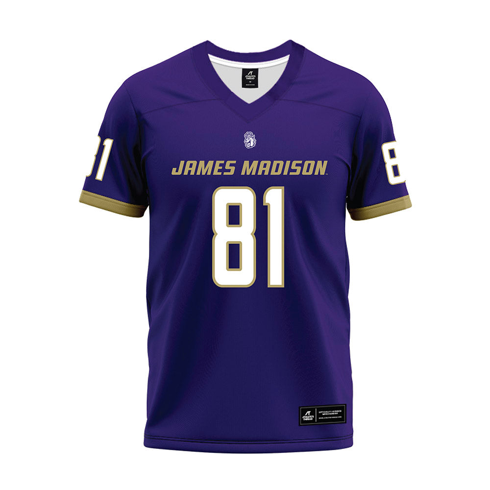 JMU - NCAA Football : Sue Yost - Purple Premium Football Jersey-0
