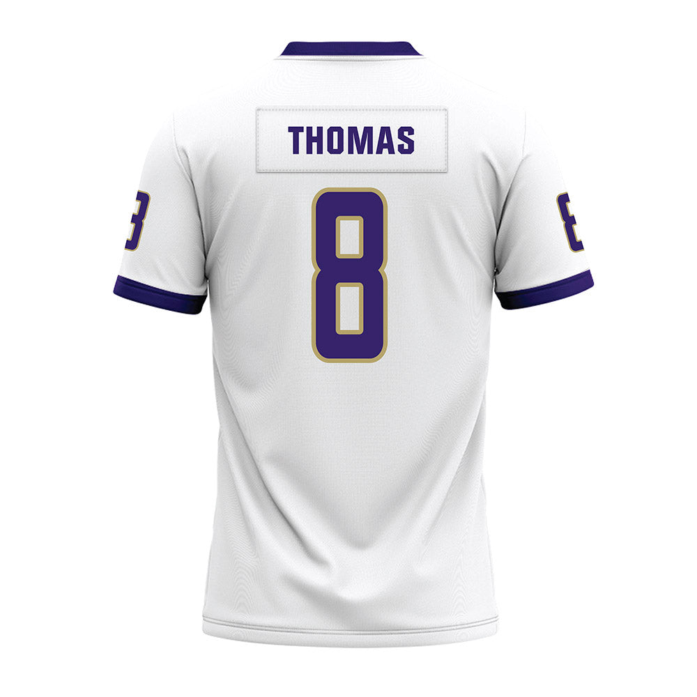 JMU - NCAA Football : Amar Thomas - White Premium Football Jersey