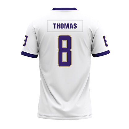 JMU - NCAA Football : Amar Thomas - White Premium Football Jersey