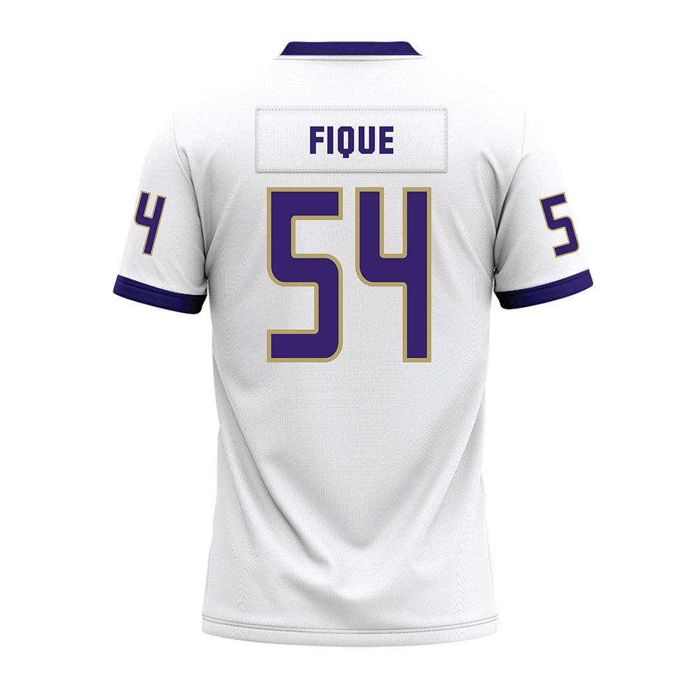 JMU - NCAA Football : Brandon Fique - White Premium Football Jersey-1