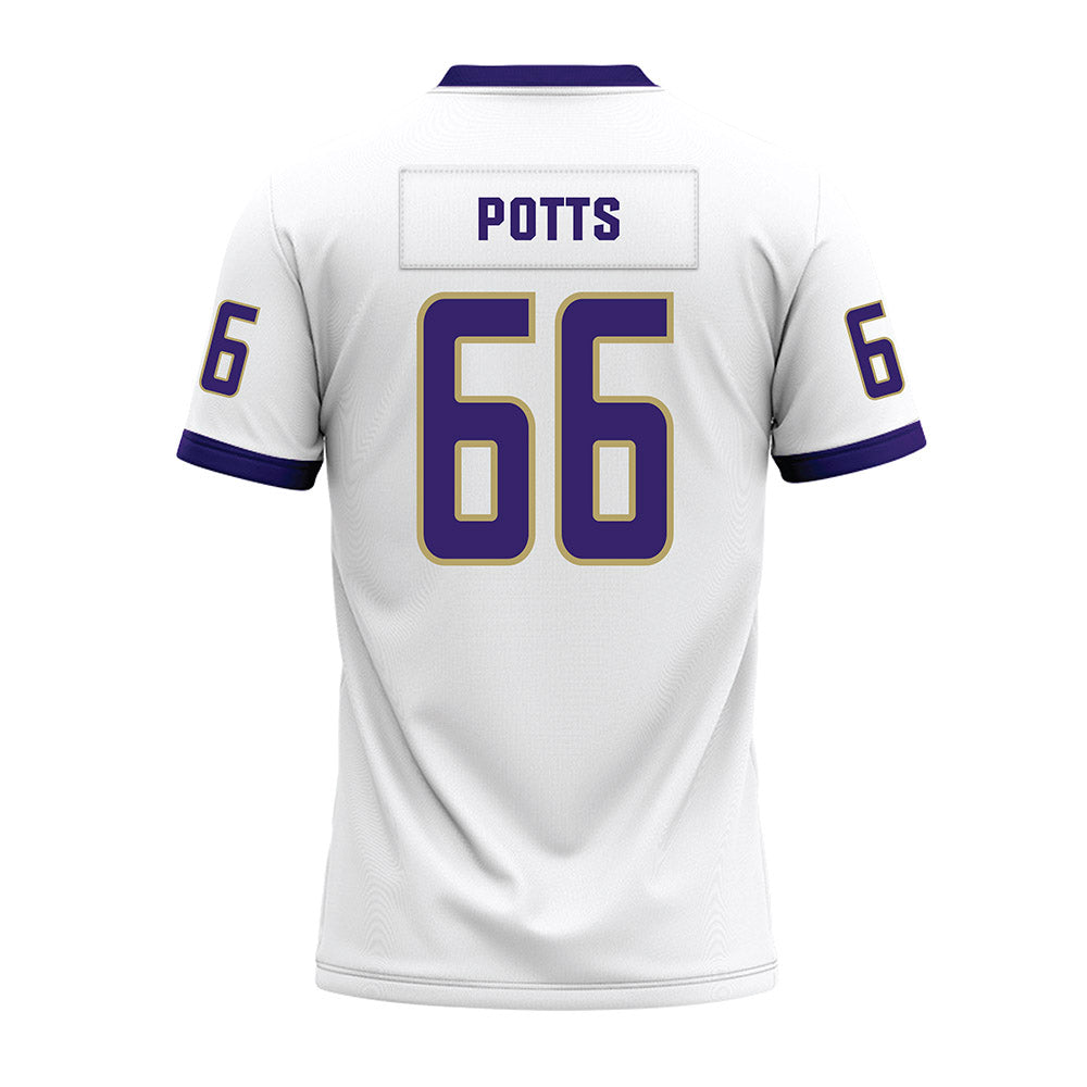 JMU - NCAA Football : Cole Potts - White Premium Football Jersey